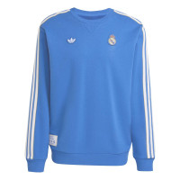 adidas Real Madrid Terrace Icons Crew Sweater Blue White