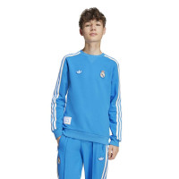 adidas Real Madrid Terrace Icons Crew Trainingspak Kids Blauw Wit