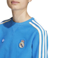 adidas Real Madrid Terrace Icons Crew Trainingspak Kids Blauw Wit