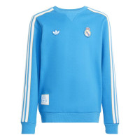 adidas Real Madrid Terrace Icons Crew Trainingspak Kids Blauw Wit