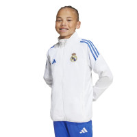 adidas Real Madrid Presentatie Trainingsjack Europees 2025-2026 Kids Wit Blauw