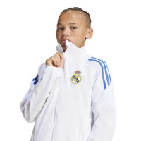 adidas Real Madrid Presentatie Trainingsjack Europees 2025-2026 Kids Wit Blauw