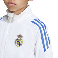 adidas Real Madrid Presentatie Trainingsjack Europees 2025-2026 Kids Wit Blauw
