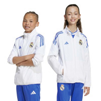 adidas Real Madrid Presentatie Trainingsjack Europees 2025-2026 Kids Wit Blauw