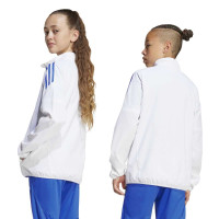 adidas Real Madrid Presentatie Trainingsjack Europees 2025-2026 Kids Wit Blauw