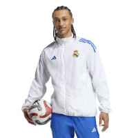 adidas Real Madrid Presentatie Trainingspak Full-Zip Europees 2025-2026 Wit Blauw