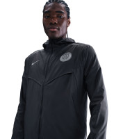 Nike Paris Saint-Germain Impact Windrunner Jack 2025-2026 Donkergrijs Zilver