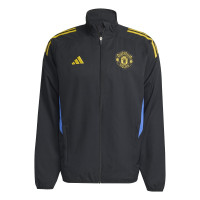 adidas Manchester United Presentatie Trainingspak Full-Zip 2025-2026 Zwart Blauw Geel
