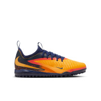 Nike Phantom 6 Low Haaland Academy Turf Voetbalschoenen (TF) Kids Donkerblauw Oranje Geel Rood