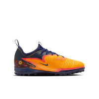 Nike Phantom 6 Low Haaland Academy Turf Voetbalschoenen (TF) Kids Donkerblauw Oranje Geel Rood