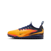 Nike Phantom 6 Low Haaland Academy Turf Voetbalschoenen (TF) Kids Donkerblauw Oranje Geel Rood