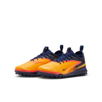 Nike Phantom 6 Low Haaland Academy Turf Voetbalschoenen (TF) Kids Donkerblauw Oranje Geel Rood