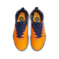 Nike Phantom 6 Low Haaland Academy Turf Voetbalschoenen (TF) Kids Donkerblauw Oranje Geel Rood