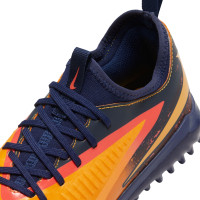 Nike Phantom 6 Low Haaland Academy Turf Voetbalschoenen (TF) Kids Donkerblauw Oranje Geel Rood