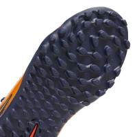 Nike Phantom 6 Low Haaland Academy Turf Voetbalschoenen (TF) Kids Donkerblauw Oranje Geel Rood