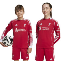 adidas Liverpool Long Sleeve Home Shirt 2025-2026 Kids