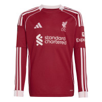 adidas Liverpool Long Sleeve Home Shirt 2025-2026 Kids