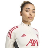 adidas Liverpool Trainingstrui 1/4-Zip 2025-2026 Dames Wit Rood Zwart