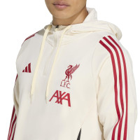 adidas Liverpool Track Hooded Tracksuit 2025-2026 White Black Red