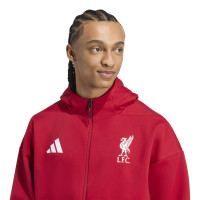 adidas Liverpool Anthem Training Jacket 2025-2026 Red White