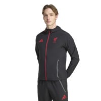 adidas Liverpool Vis Tech Tracksuit Full-Zip Black Red