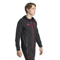 adidas Liverpool Vis Tech Tracksuit Full-Zip Black Red