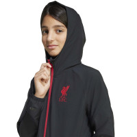 adidas Liverpool Vis Tech Tracksuit Full-Zip Kids Black Red
