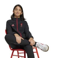 adidas Liverpool Vis Tech Tracksuit Full-Zip Kids Black Red