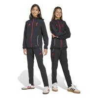 adidas Liverpool Vis Tech Tracksuit Full-Zip Kids Black Red
