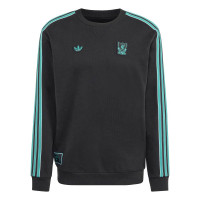 adidas Liverpool Terrace Icons Crew Tracksuit Black Green White