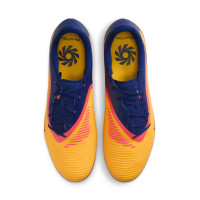 Nike Phantom 6 Low Haaland Academy Grass/Artificial Grass Football Boots (MG) Dark Blue Orange Yellow Red