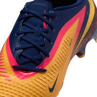 Nike Phantom 6 Low Haaland Academy Grass/Artificial Grass Football Boots (MG) Dark Blue Orange Yellow Red