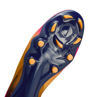 Nike Phantom 6 Low Haaland Academy Grass/Artificial Grass Football Boots (MG) Dark Blue Orange Yellow Red