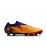 Nike Phantom 6 Low Haaland Pro Gras Voetbalschoenen (FG) Donkerblauw Oranje Geel Rood