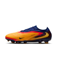 Nike Phantom 6 Low Haaland Pro Gras Voetbalschoenen (FG) Donkerblauw Oranje Geel Rood
