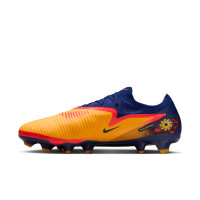 Nike Phantom 6 Low Haaland Pro Gras Voetbalschoenen (FG) Donkerblauw Oranje Geel Rood