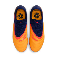 Nike Phantom 6 Low Haaland Pro Gras Voetbalschoenen (FG) Donkerblauw Oranje Geel Rood