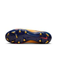 Nike Phantom 6 Low Haaland Pro Gras Voetbalschoenen (FG) Donkerblauw Oranje Geel Rood