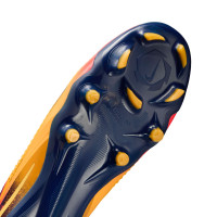 Nike Phantom 6 Low Haaland Pro Gras Voetbalschoenen (FG) Donkerblauw Oranje Geel Rood