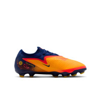 Nike Phantom 6 Low Haaland Pro Grass/Artificial Grass Football Boots (MG) Kids Dark Blue Orange Yellow Red