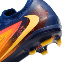 Nike Phantom 6 Low Haaland Pro Grass/Artificial Grass Football Boots (MG) Kids Dark Blue Orange Yellow Red
