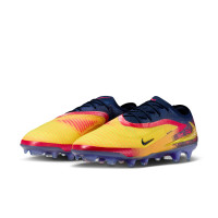 Nike Phantom 6 Low Haaland Elite Gras Voetbalschoenen (FG) Donkerblauw Oranje Geel Rood