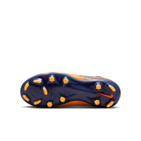 Nike Phantom 6 Low Haaland Academy Grass/Artificial Grass Football Boots (MG) Kids Dark Blue Orange Yellow Red
