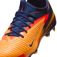 Nike Phantom 6 Low Haaland Academy Grass/Artificial Grass Football Boots (MG) Kids Dark Blue Orange Yellow Red