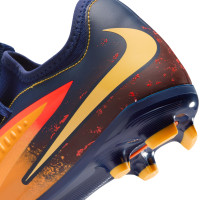 Nike Phantom 6 Low Haaland Academy Grass/Artificial Grass Football Boots (MG) Kids Dark Blue Orange Yellow Red