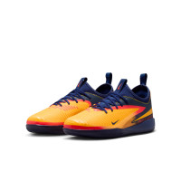 Nike Phantom 6 Low Haaland Academy Zaalvoetbalschoenen (IN) Kids Donkerblauw Oranje Geel Rood