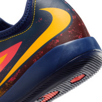 Nike Phantom 6 Low Haaland Academy Zaalvoetbalschoenen (IN) Kids Donkerblauw Oranje Geel Rood