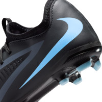 Nike Phantom 6 Low Academy Grass/Artificial Grass Football Boots (MG) Kids Black Light Blue