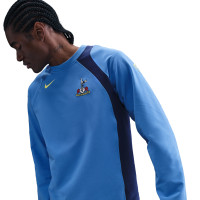 Nike Tottenham Hotspur Total 90 Crew Trainingstrui 2025-2026 Blauw Donkerblauw Felgeel