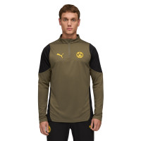 PUMA Borussia Dortmund Trainingspak 1/4-Zip 2025-2026 Olijfgroen Zwart